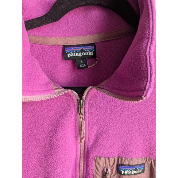 Patagonia Microdini 1/4 Zip‎ Pullover Fleece Amaranth Pink Size L - Picture 6 of 8